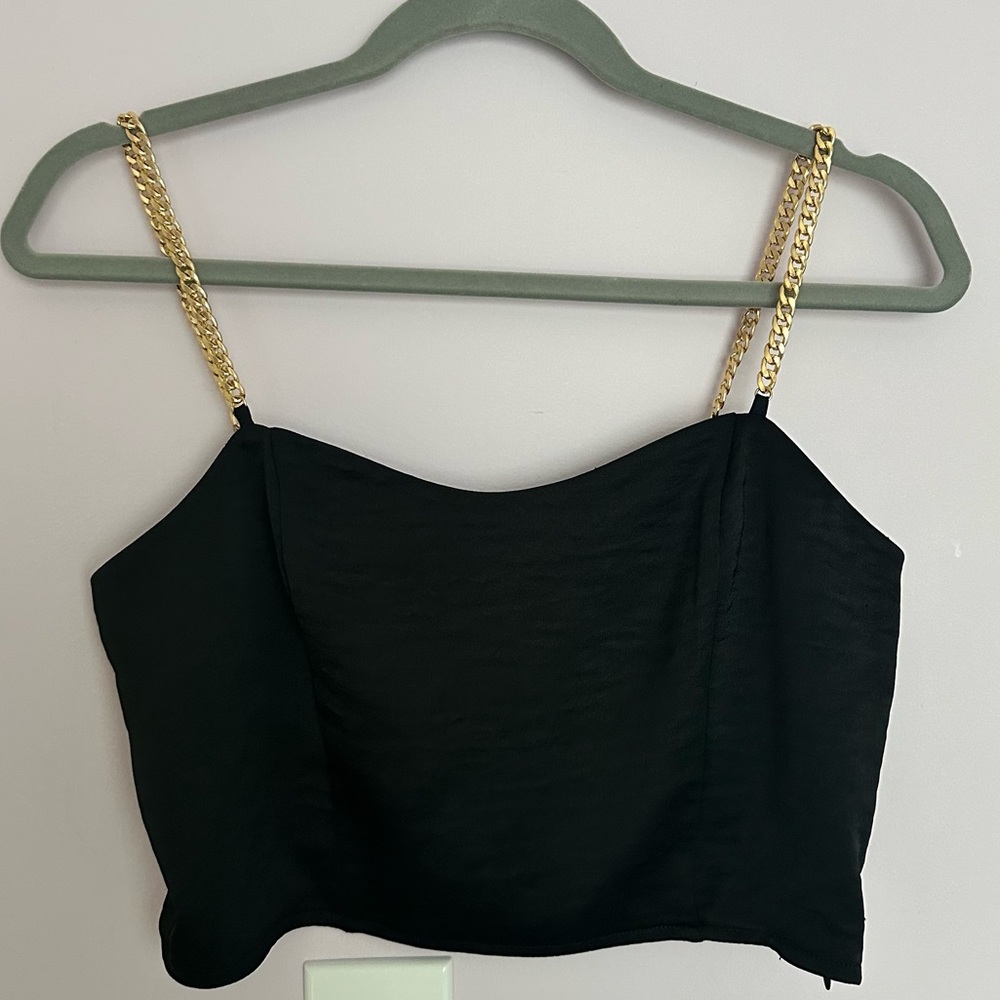 Express silk Crop top with adjustable chain